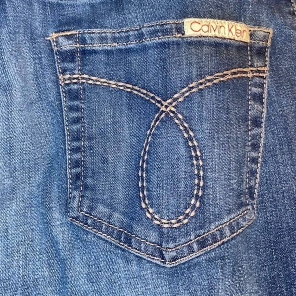 Calvin Klein Women’s Dark Blue Flare Jeans, Size 14